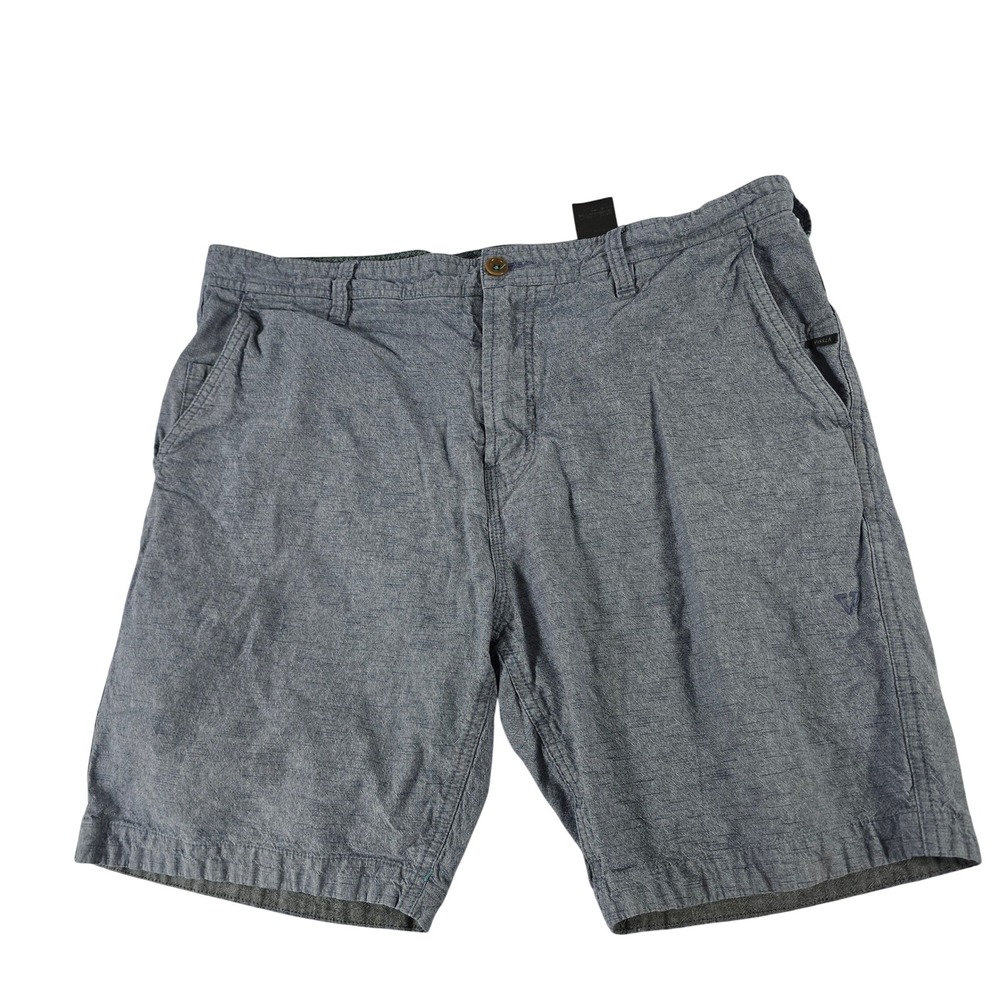 Vissla Mens Blue Heathered Cotton Casual Walk Shorts Size 36 Flat Front Surf